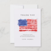 Watercolor American Flag Vielen Dank Karten (Vorderseite)
