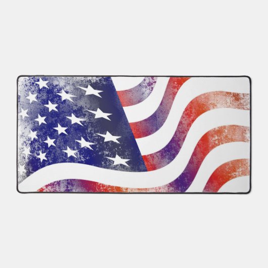 Watercolor American Flag Wave Schreibtischunterlage (Vorderseite)