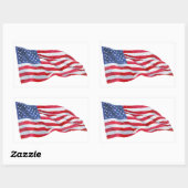 Watercolor American Flag Wave Sticker (Blatt)