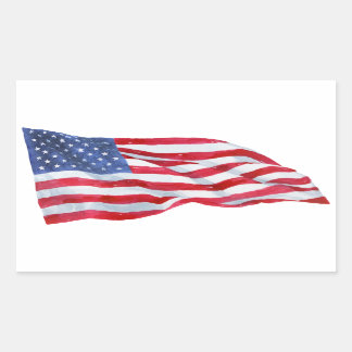 Watercolor American Flag Wave Sticker