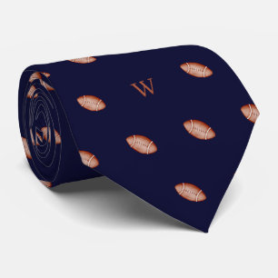 Watercolor American Football Monogramm Initial Bla Krawatte