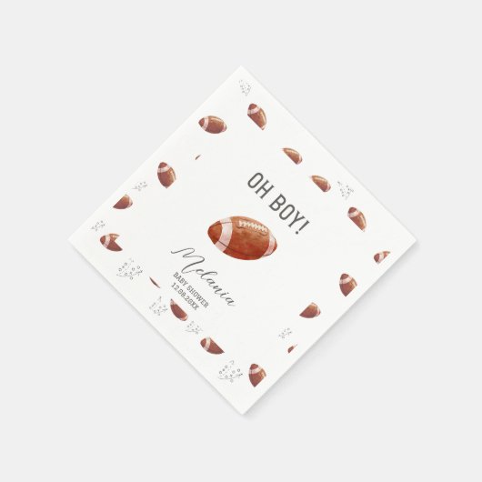 Watercolor american Football touchdowns baby s Serviette (Ecke)