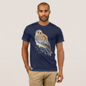 Watercolor American Kestrel Falcon Bird Hawk T-Shirt (Vorne ganz)