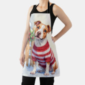 Watercolor American Pit Bull Terrier Festive Schürze (InSitu)