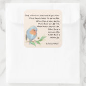 Watercolor American Robin Bird St. Francis Gebet Quadratischer Aufkleber (Tasche)