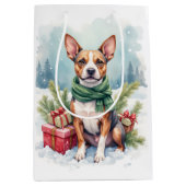 Watercolor American Staffordshire Terrier Rustic Mittlere Geschenktüte (Vorderseite)