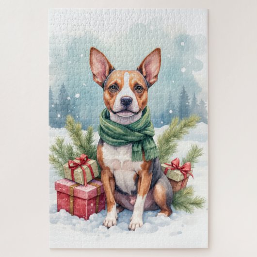 Watercolor American Staffordshire Terrier Rustic Puzzle (Vertikal)