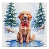 Watercolor American Water Spaniel Frozen Pond Poster (Vorderseite)