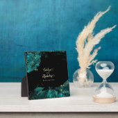 Watercolor Anastasia Wedding Black & Green Plaque Fotoplatte (InSitu)