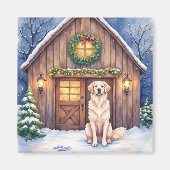 Watercolor Anatolian Shepherd Dog Rustic Barn Magnet (Vorne)