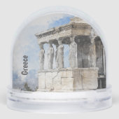 Watercolor Ancient Ruins of Athens Greece Schneekugeln (Rückseite)