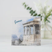 Watercolor Ancient Sites ruins in Athens, Greece Karte (Stehend Vorderseite)