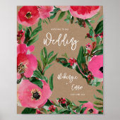 Watercolor Anemone Cardstock Hochzeit Poster (Vorne)