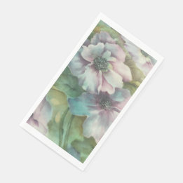 Watercolor Anemone Floral  • Elegant Table Decor Serviette