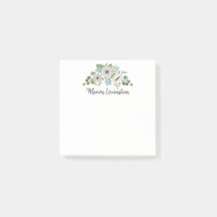 Watercolor-Anemonen-blaue Blumen wunderlich Post-it Klebezettel