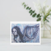 Watercolor Angel Artwork Postkarte (Stehend Vorderseite)