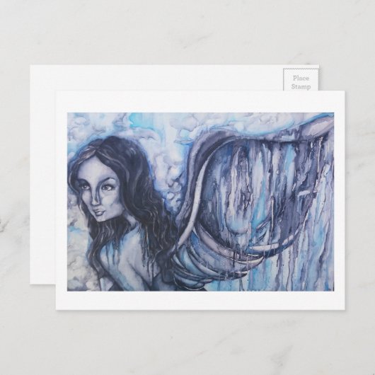 Watercolor Angel Artwork Postkarte (Vorne/Hinten)