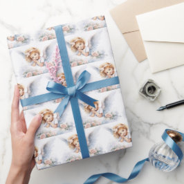Watercolor Angel Girl Geschenkpapier