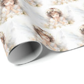 Watercolor Angel Girl Geschenkpapier (Rolleneckpunkt)