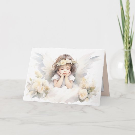 Watercolor Angel Girl Karte (Vorderseite)