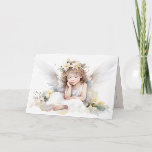 Watercolor Angel Girl Karte (Vorderseite)