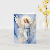 Watercolor Angel Karte (Gelbe Blume)