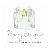 Watercolor Angel Merry Christmas Script