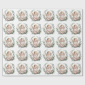 Watercolor Angel Wings Baptism  Geschenkpapier (Flach)