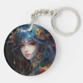 Watercolor Anime Princess Schlüsselanhänger (Rückseite)