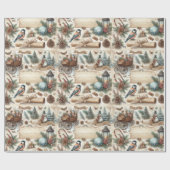 Watercolor Antique Winter/Christmas Script Geschenkpapier (Flach)