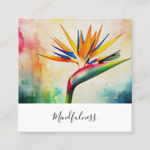 *~* Watercolor AP10 Strelitzie QR 21 Quadratische Visitenkarte