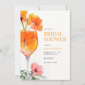 Watercolor Aperol Spritz Brautparty Einladung (Vorderseite)