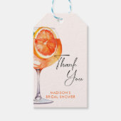 Watercolor Aperol Spritz Brautparty Geschenkanhänger (Vorderseite)