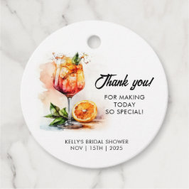Watercolor Aperol Spritz Brautparty Geschenkanhänger