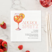 Watercolor Aperol Spritz Custom Drink Recipe Serviette (Beispiel)