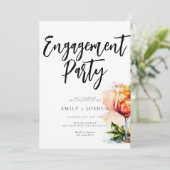Watercolor Aperol Spritz Engagement Party Einladung (Stehend Vorderseite)