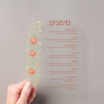 Watercolor Apfel Simanim Rosh Hashana Karte