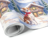 Watercolor Appenzeller Sennenhund Alpine Chalet Geschenkpapier (Rolleneckpunkt)