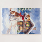 Watercolor Appenzeller Sennenhund Alpine Chalet Puzzle (Horizontal)