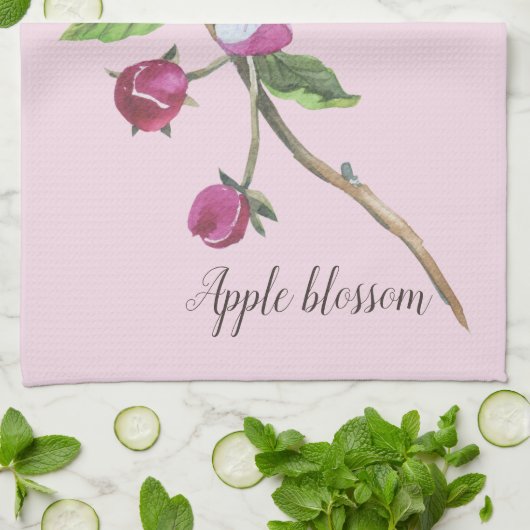 Watercolor Apple Blossom Geschirrtuch (Gefaltet)