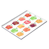 Watercolor Apple Initial Monogram Notebook Notizblock (Linke Seite)