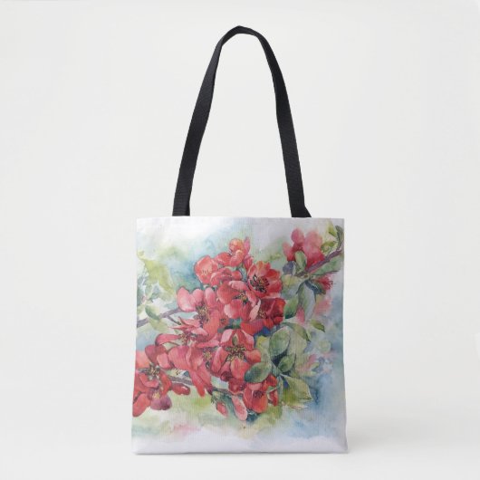 Watercolor apple quince flower flowers tree weddin tasche (Vorderseite)