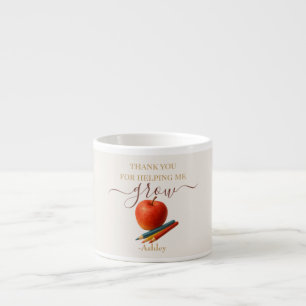 Watercolor Apple Teacher - Danke, Geschenk Espressotasse