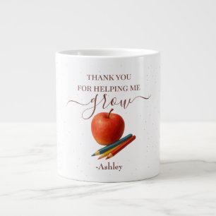 Watercolor Apple Teacher - Danke, Geschenk Jumbo-Tasse