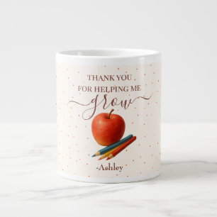 Watercolor Apple Teacher - Danke, Geschenk Jumbo-Tasse