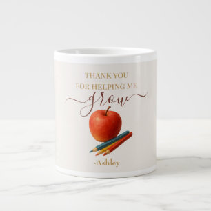 Watercolor Apple Teacher - Danke, Geschenk Jumbo-Tasse