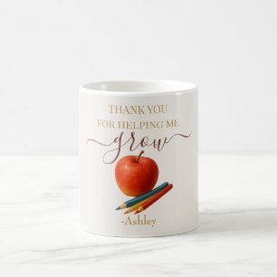 Watercolor Apple Teacher - Danke, Geschenk Kaffeetasse