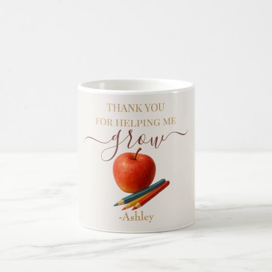 Watercolor Apple Teacher - Danke, Geschenk Kaffeetasse (Mittel)
