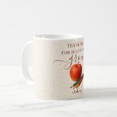 Watercolor Apple Teacher - Danke, Geschenk Kaffeetasse (Vorderseite Links)