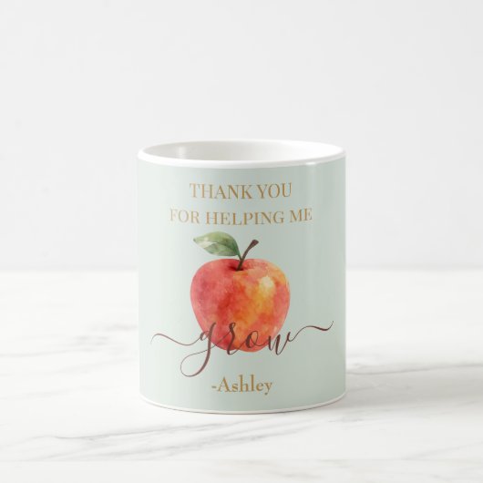 Watercolor Apple Teacher - Danke, Geschenk Kaffeetasse (Mittel)